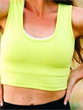 Zyia Fitness Neon Yellow Crop Tank Top